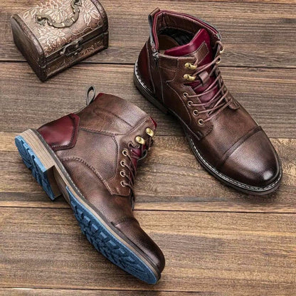 Bottines homme en cuir avec doublure chaude, vue arrière