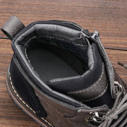 Bottines orthopédiques d'hiver pour homme, vue de trois quarts