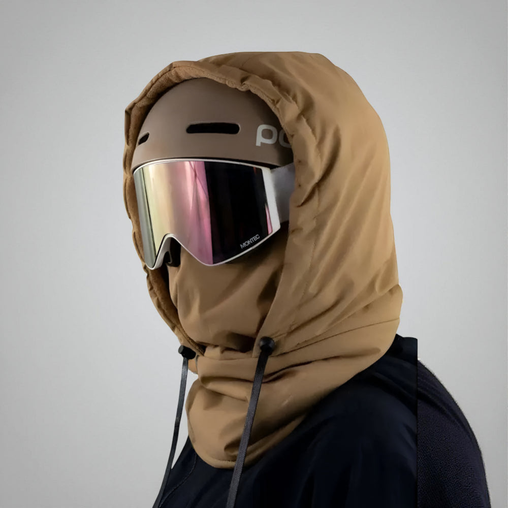 Masque de ski pour le visage, dans une situation de ski