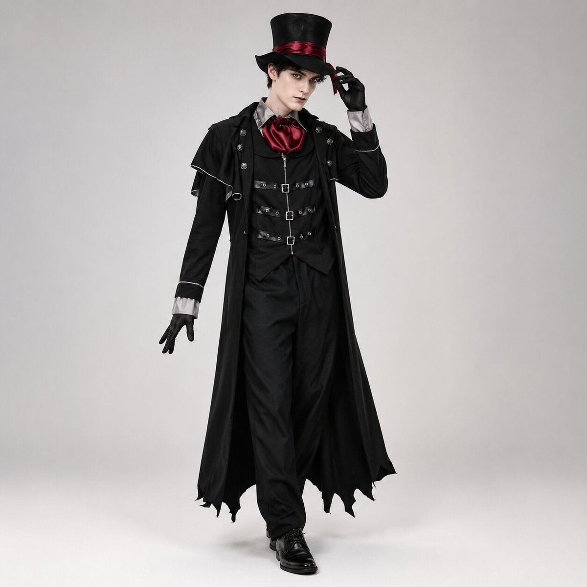 Détail du costume de vampire, manches et col