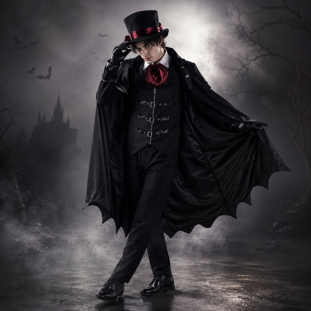 Costume de vampire pour femme, vue de dos