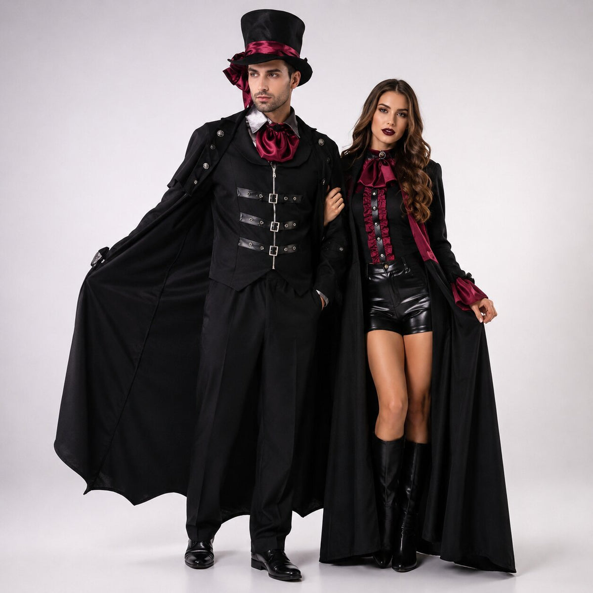 Détail du costume de vampire, ceinture et boucles
