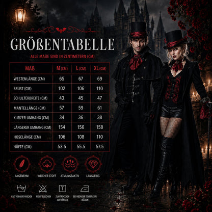 Costume de vampire pour adultes, sur mannequin