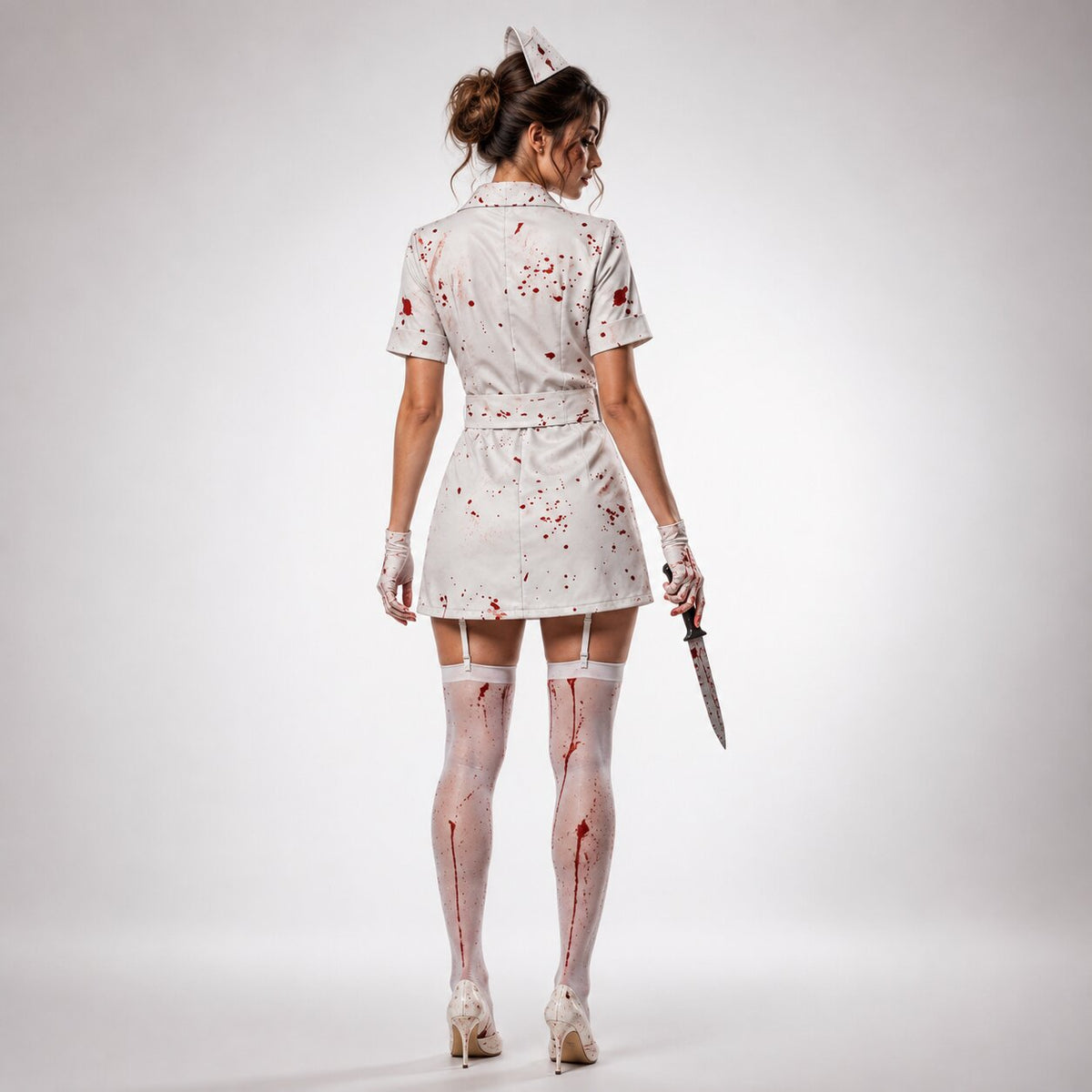 Costume d'infirmière ensanglantée, vue de dos
