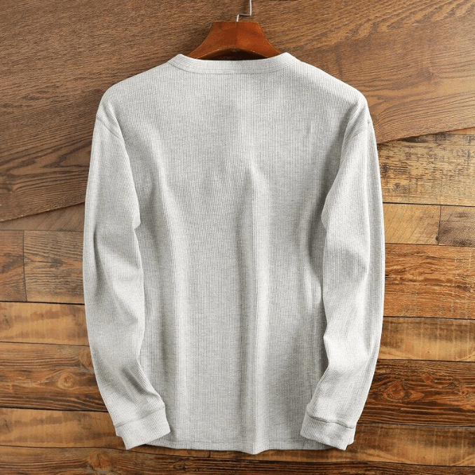 Chemise Henley pour homme avec texture waffle, vue de dos