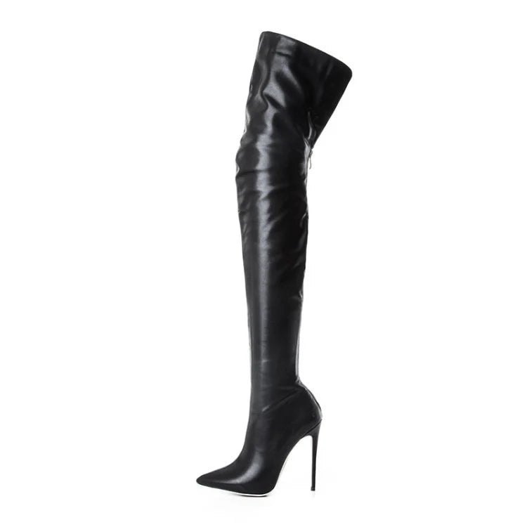 bottes genou hautes avec talon bloc doré, détail talon