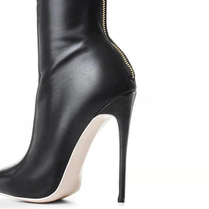 bottes genou hautes avec talon bloc doré, vue latérale