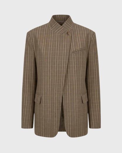 Blazer femme à carreaux, vue de dos