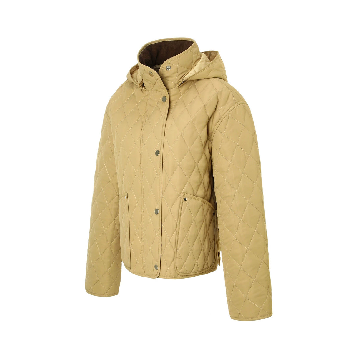 Veste courte à capuche quiltée pour femme, vue de dos