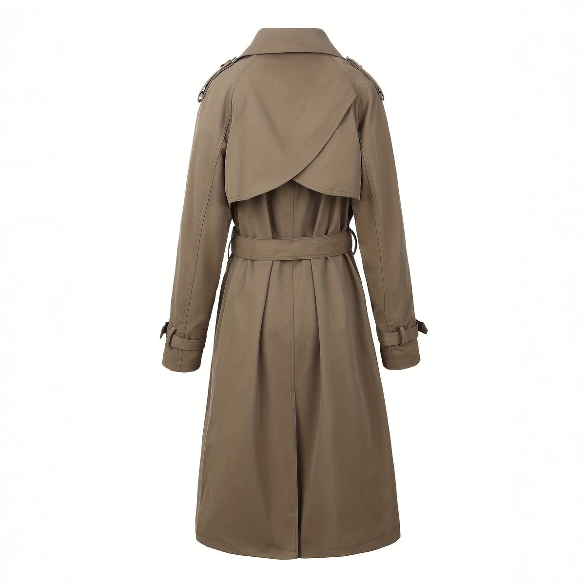 manteau long en trench-coat pour femme, sur mannequin