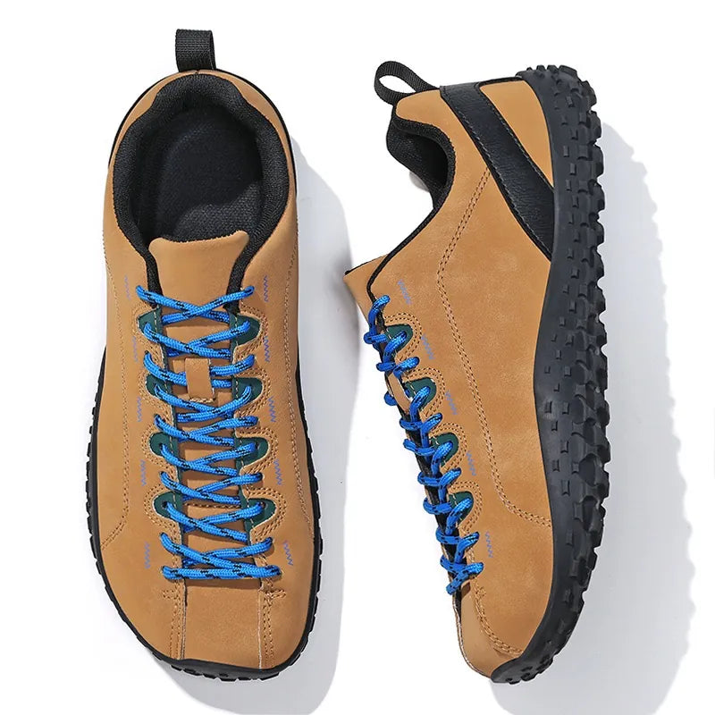 chaussures de marche à largeur confortable en simili-cuir, vue de dessus