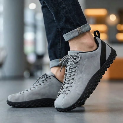 Chaussures de marche à largeur confortable en simili-cuir avec support d'arche