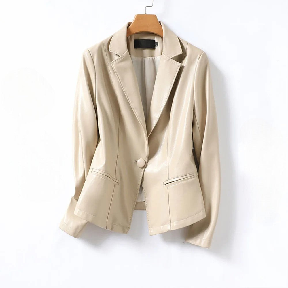 Blazer en cuir, vue de profil
