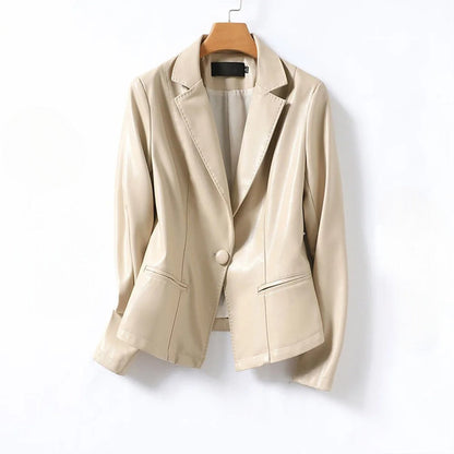 Blazer en cuir, vue de profil