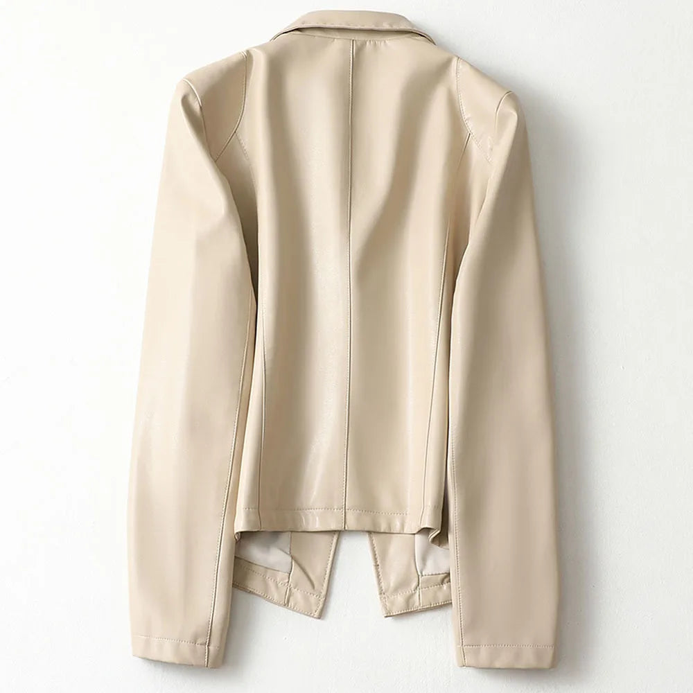 Blazer en cuir, détail de la fermeture
