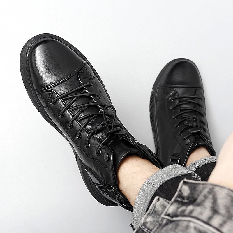 Chaussures orthopédiques pour hommes en cuir - Confort et soutien pour les arches