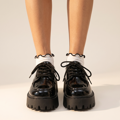 Chaussures platesformes noires pour femmes, vue de dessus