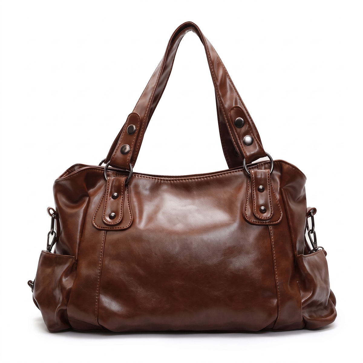 Sac à main en cuir faux décontracté, vue de côté
