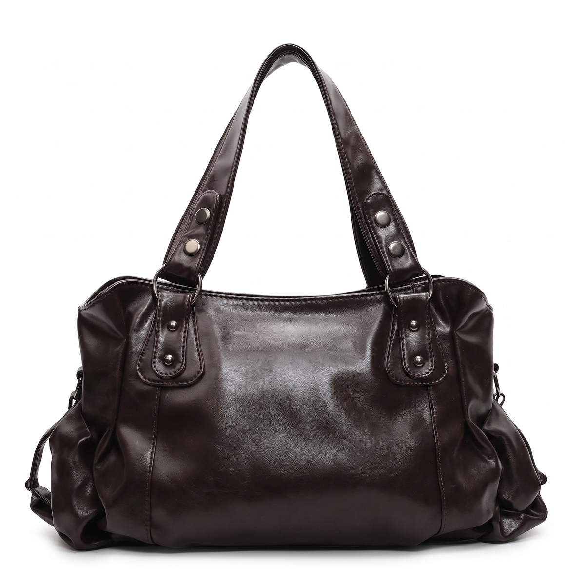 Sac à main en cuir faux décontracté, détail de la fermeture