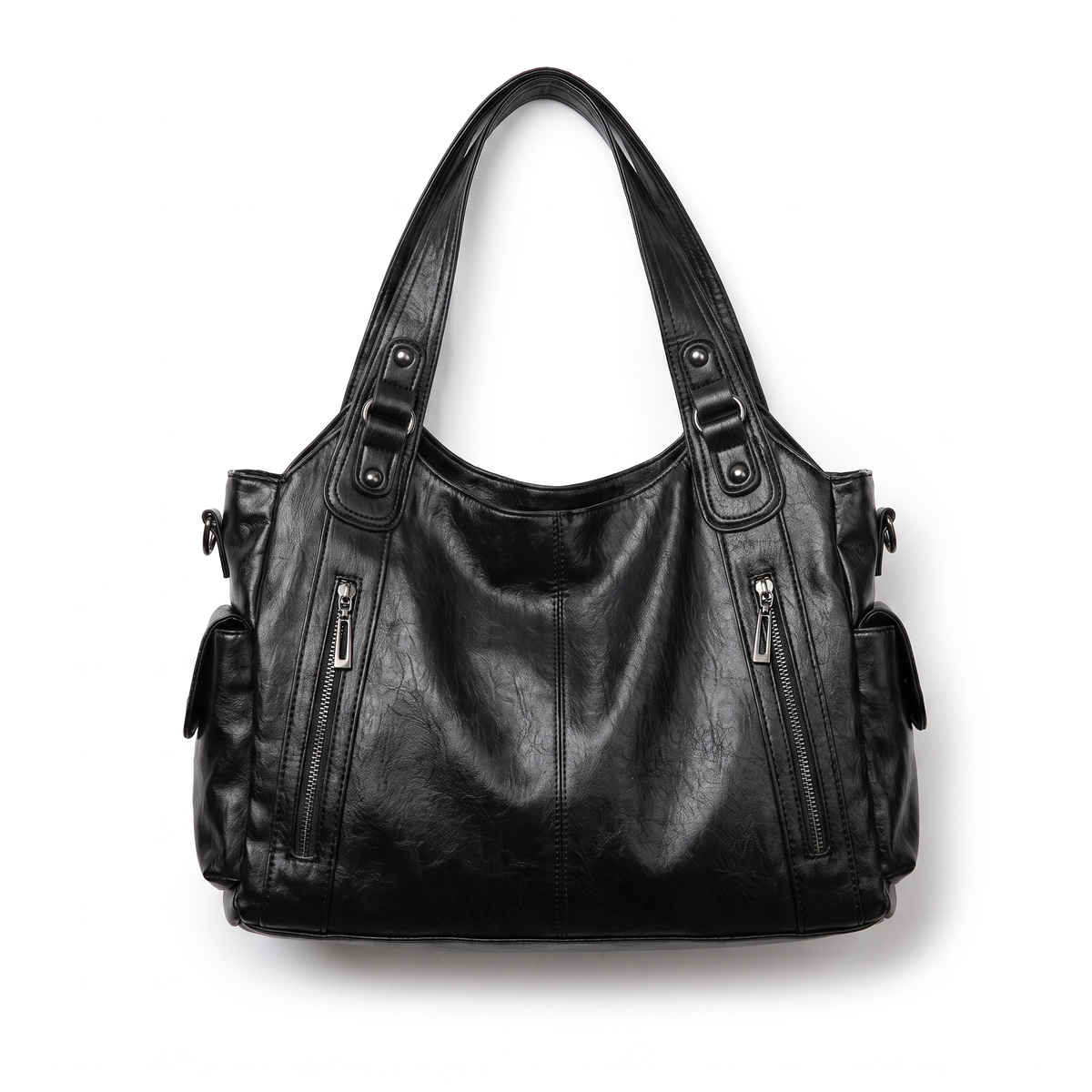 Sac à épaule en cuir faux, vue de face