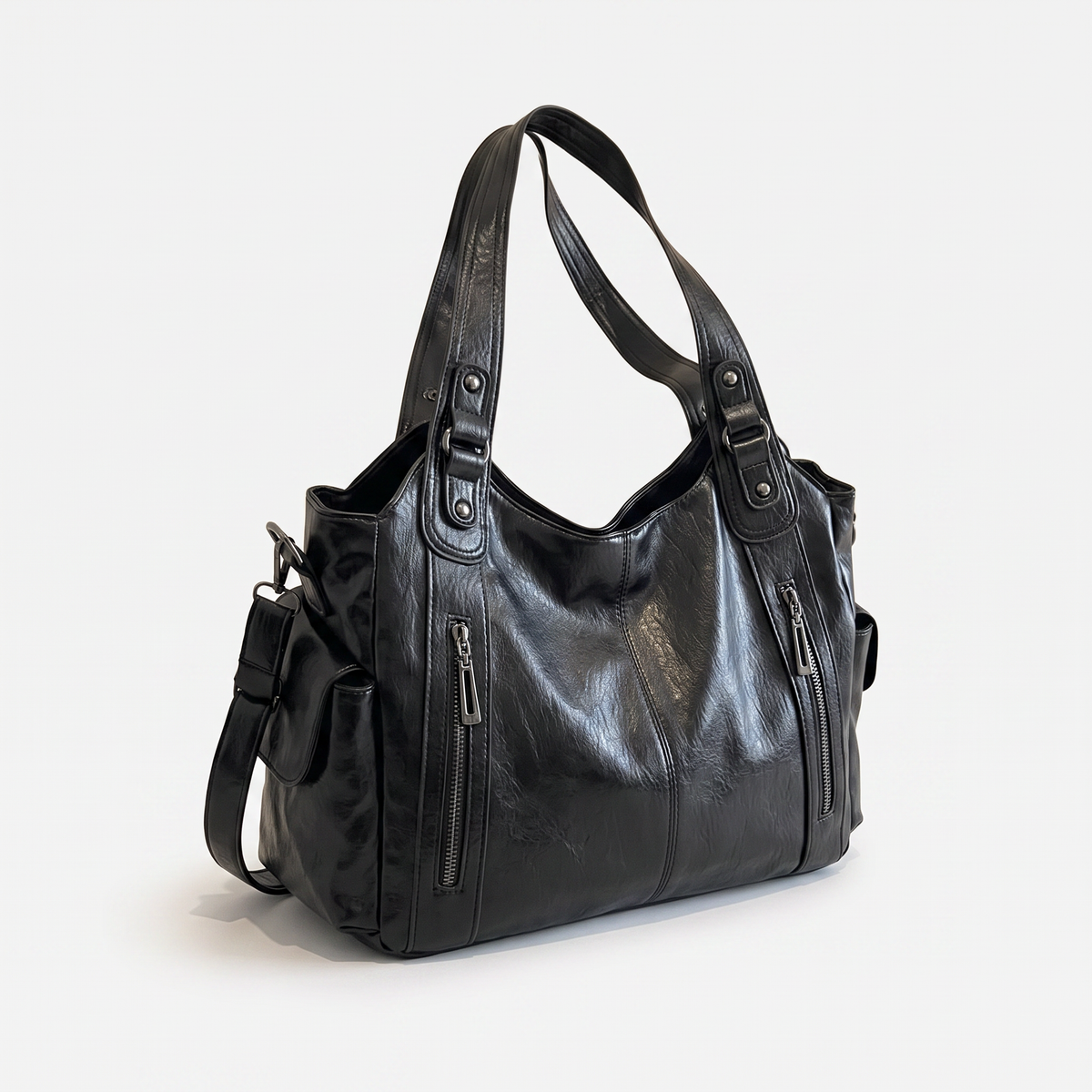 Sac à épaule en cuir faux, vue de côté