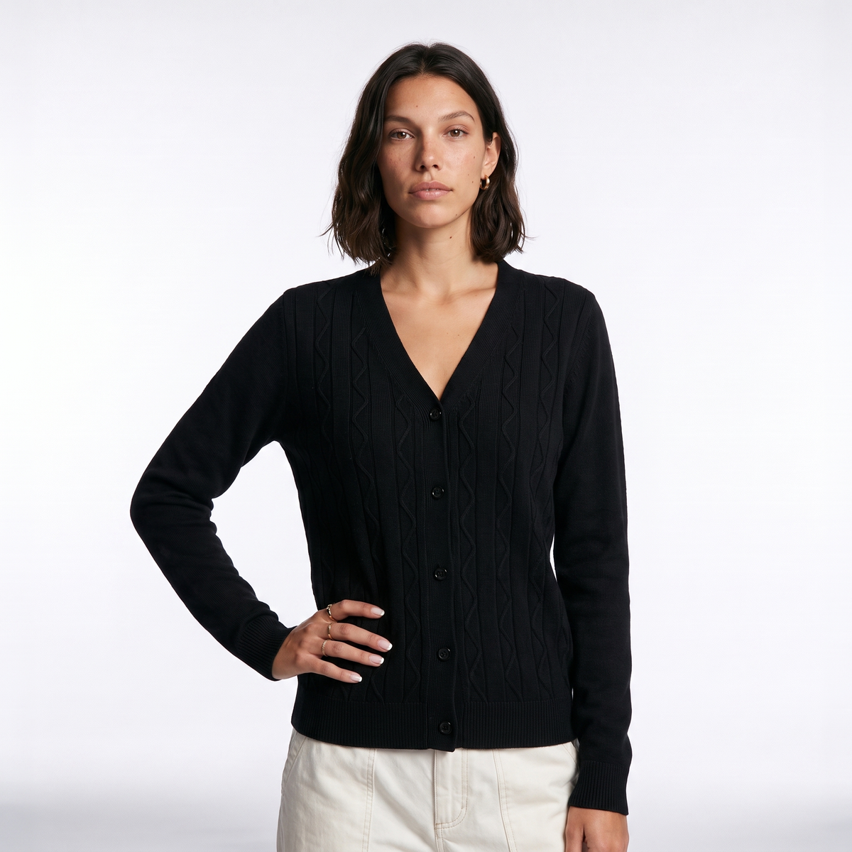 cardigan à manches longues avec fermeture boutonnée, vue détail