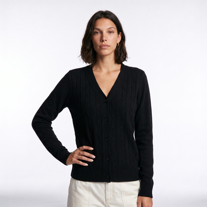 cardigan à manches longues avec fermeture boutonnée, vue détail