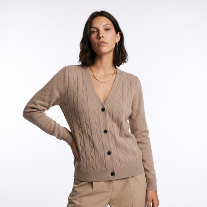 cardigan à manches longues avec fermeture boutonnée, plat