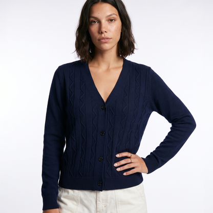 cardigan à manches longues avec poches, avec accessoires