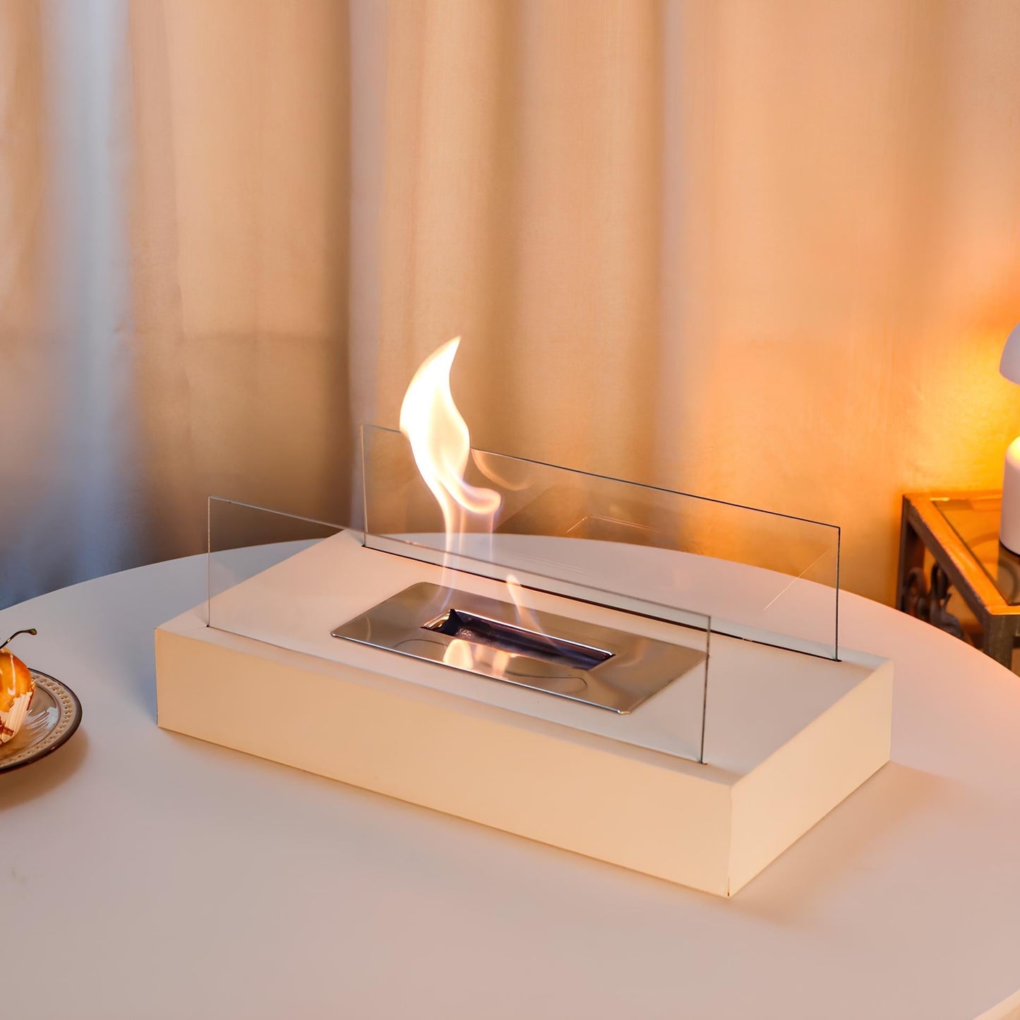 Cheminée bioéthanol de table – finition blanc