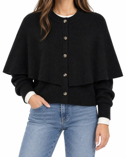 cardigan cape femme, détail du col