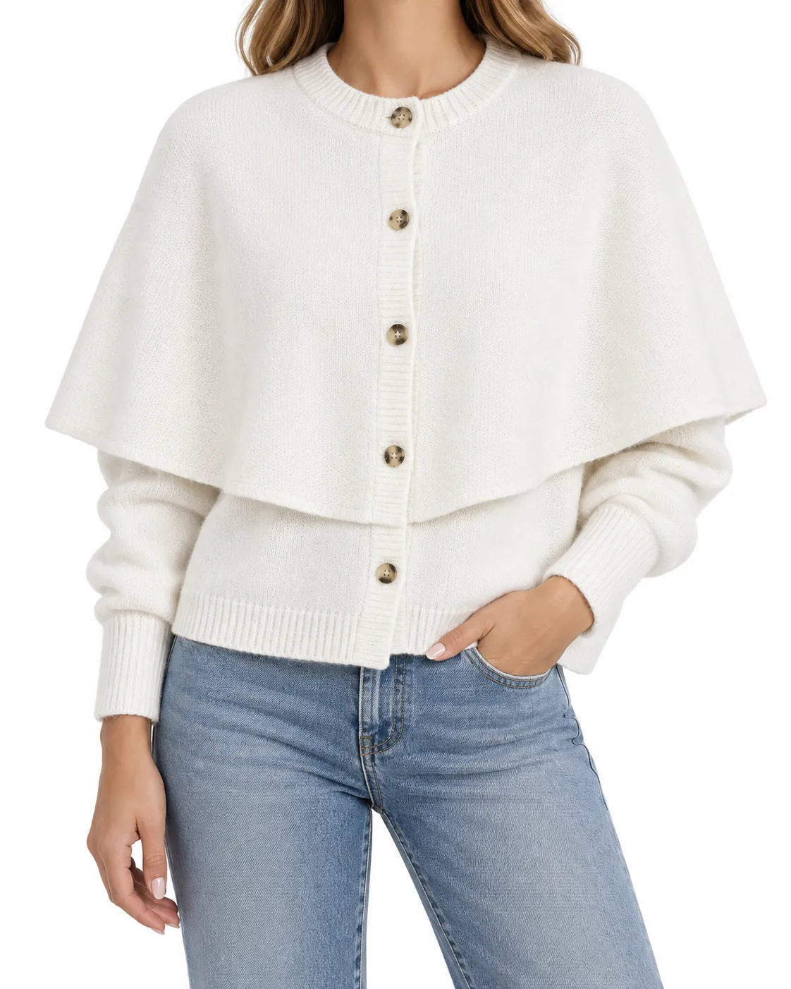 cardigan cape femme, détail des manches