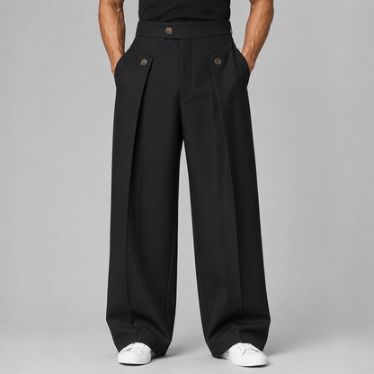 Pantalon large pour homme avec plis avant, vue avant