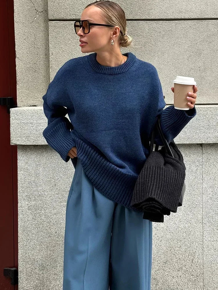 pull en maille cotelee gris pour femme vue d ensemble