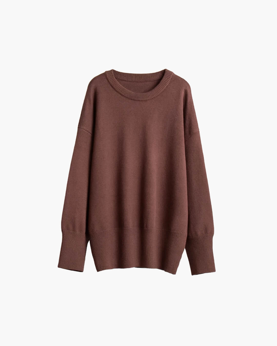 pull oversize en maille cotelee bleu pour femme vue de profil