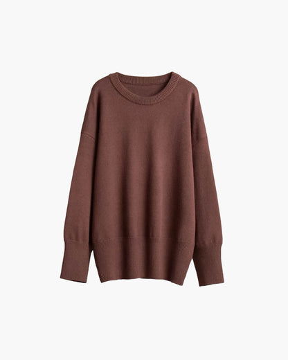 pull oversize en maille cotelee bleu pour femme vue de profil