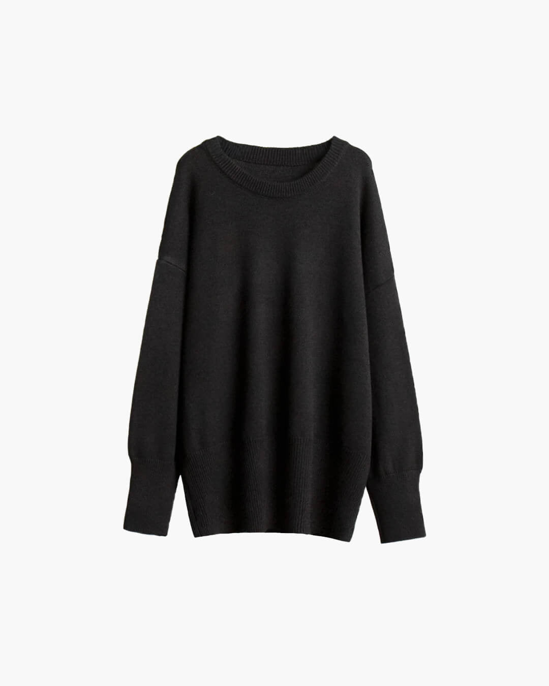 detail des finitions du bas du pull en maille bleu