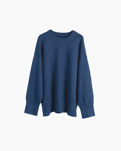 pull oversize femme en maille cotelee vue sous un autre angle