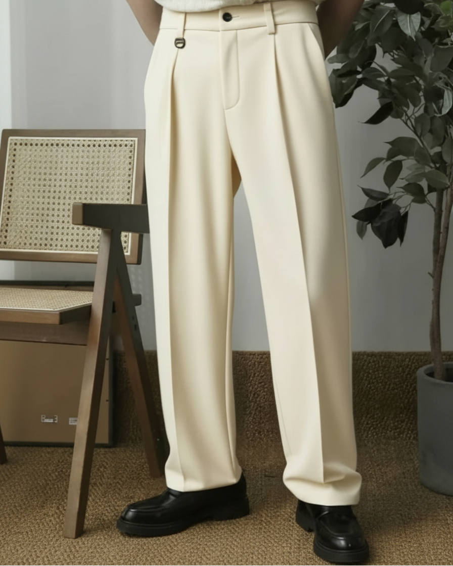 Pantalon à pinces homme coupe large, vue de face