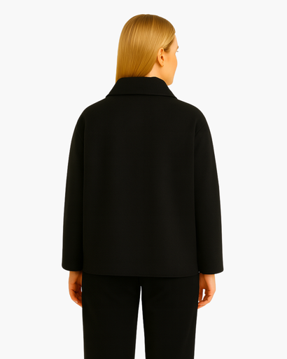 Manteau Femme Oversize en Laine Mélangée – Élégant avec Col Revers et Manches Chauve-Souris