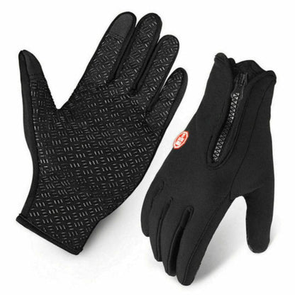 gants d'hiver imperméables noirs, bouts de doigts tactiles