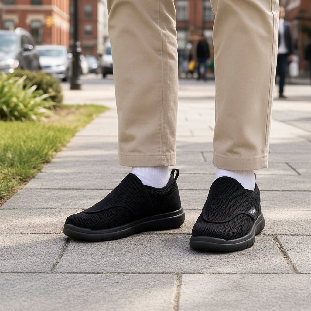 Chaussures orthopédiques homme coloris Noir à scratch
