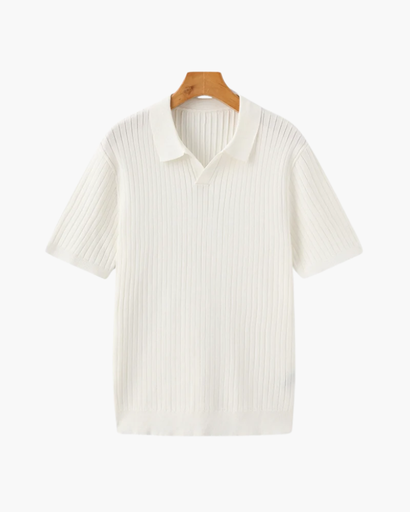 Polo en maille côtelée pour homme – Élégance estivale