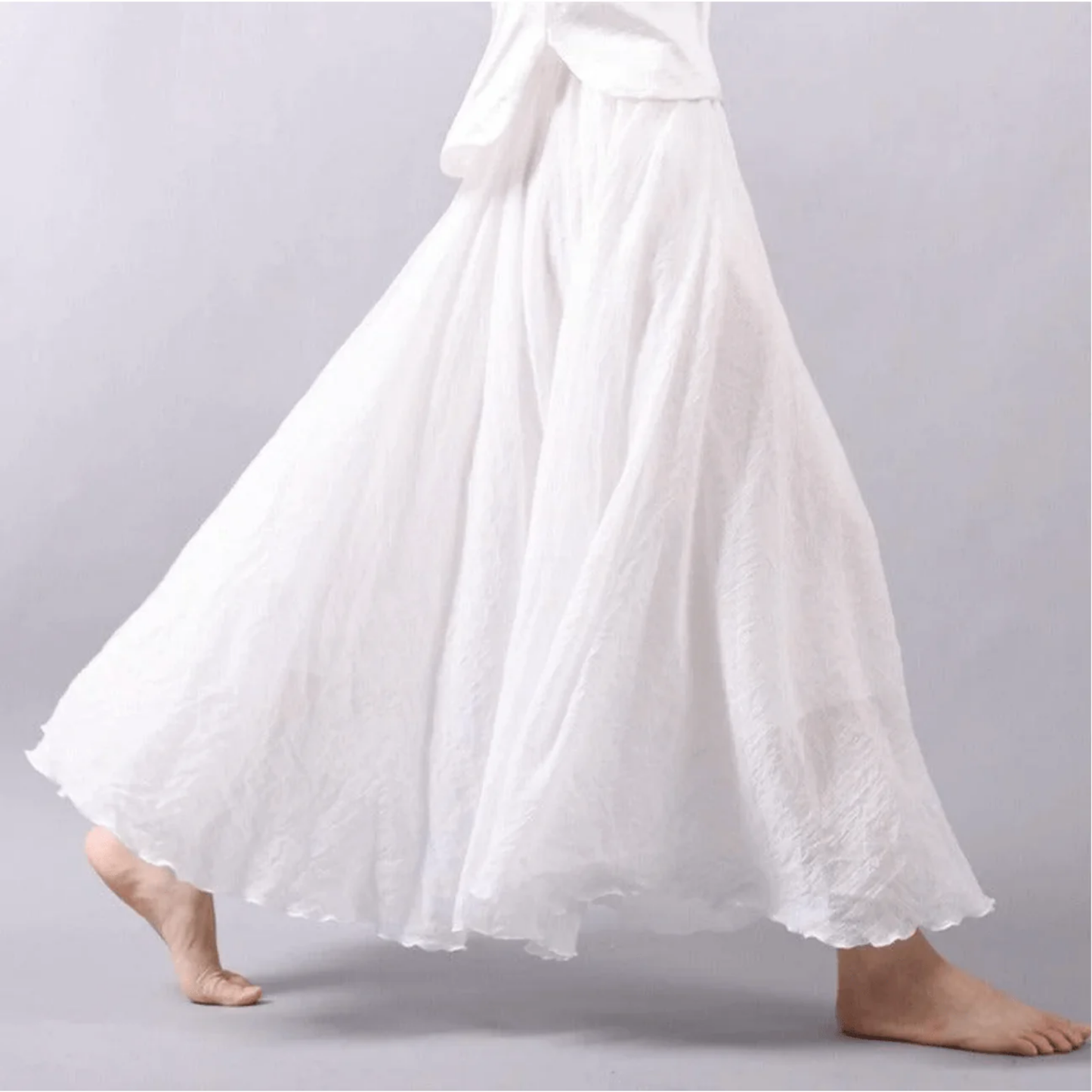 Jupe Maxi Femme Lin Évasée – Fluide & Style Bohème Élégant | Été & Cérémonie