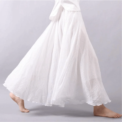 Jupe Maxi Femme Lin Évasée – Fluide & Style Bohème Élégant | Été & Cérémonie