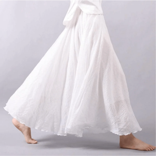 Jupe Maxi Femme Lin Évasée – Fluide & Style Bohème Élégant | Été & Cérémonie