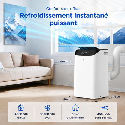 Climatiseur Mobile sur Pied – Refroidissement Intelligent &amp; Déshumidificateur