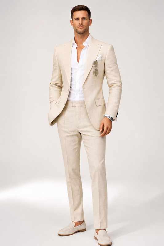 Costume Homme en Lin – Élégance Italienne & Coupe Moderne