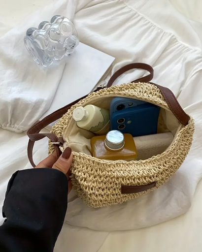 Sac à bandoulière tressé avec sangle réglable