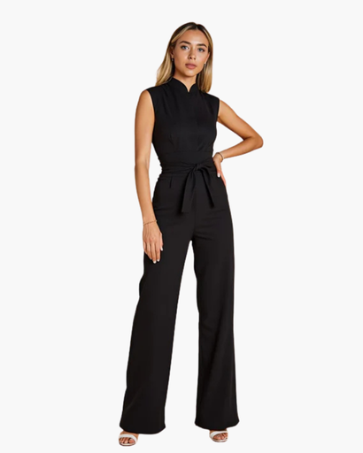 Combinaison Femme Col Montant Ceinturée – Jumpsuit Habillé & Élégant | Soirée & Invitée Mariage